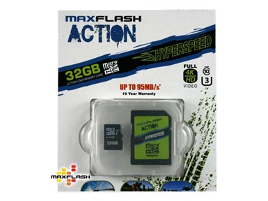 Spominska kartica Micro Secure Digital Action (microSDHC) MAXFLASH 32GB (UHS-I U3)