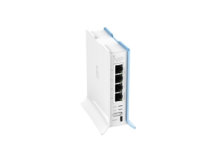 Mikrotik hAP lite TC RB941-2nD-TC – kompaktna brezžična dostopna točka z 2,4 GHz Wi-Fi, štirimi Ethernet priključki in pokončnim ohišjem