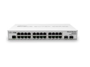 MikroTik CRS326-24G-2S+IN – kompaktno gigabitno stikalo z dvema 10G SFP+ režama in tiho pasivno zasnovo