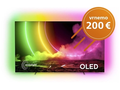 OLED TV Philips 77OLED806: Ob nakupu televizorja Philips OLED in zvočnika Soundbar serije 8 si povrnite 200 EUR kupnine!