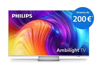 Ob nakupu televizorja The One in Soundbara si povrnite do 200 € kupnine! LED TV sprejemnik Philips 55PUS8807 (55", 4K UHD Android TV, 120 Hz) Ambilight