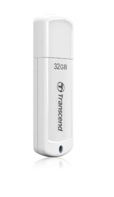 USB DISK TRANSCEND 32GB JF 370, 2.0, bel, s pokrovčkom