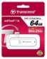 USB DISK TRANSCEND 64GB JF 730, 3.1, bel, s pokrovčkom