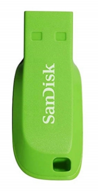 USB DISK SANDISK 16GB CRUZER BLADE ZELENA, 2.0, zelen, brez pokrovčka