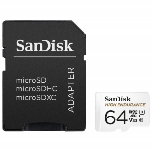 Slika SDXC SANDISK MICRO 64GB HIGH ENDURANCE VIDEO, 100/40MB/s, UHS-I, U3, C10, V30, adapter