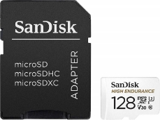 Slika SDXC SANDISK MICRO 128GB HIGH ENDURANCE VIDEO, 100/40MB/s, UHS-I, U3, C10, V30, adapter