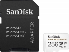 Slika SDXC SANDISK MICRO 256GB HIGH ENDURANCE VIDEO, 100/40MB/s, UHS-I, U3, C10, V30, adapter