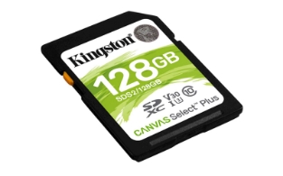Slika SDXC KINGSTON 128GB CANVAS SELECT Plus, 100/85 MB/s (r/w), C10 UHS-I U1 V10