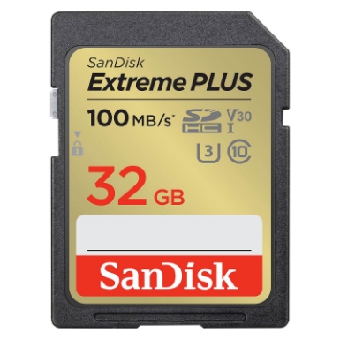 SDHC SANDISK. 32GB EXTREME PLUS, 100/60MB/s, UHS-I, C10, U3, V30