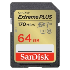 Slika SDXC SANDISK 64GB EXTREME PLUS, 170/80MB/s, UHS-I, C10, U3, V30