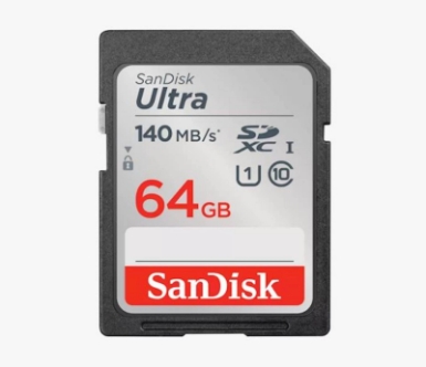 SDXC SanDisk 64GB Ultra, 140MB/s, UHS-I, C10
