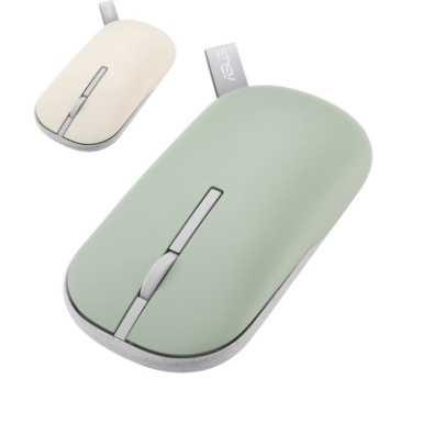 Miška ASUS Marshmallow Mouse MD100 brezžična, tiha, set barv Green Tea Latte in Oat Milk