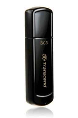 USB DISK TRANSCEND 8GB JF 350, 2.0, črn, s pokrovčkom