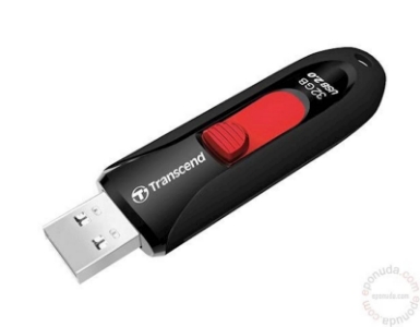 USB DISK TRANSCEND 32GB JF 590, 2.0, črn, drsni priključek