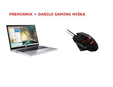 Prenosni računalnik ACER Aspire 3 A315-44P-R8SK R5-5500U/16GB/SSD 512GB/15,6''FHD/W11 + miška