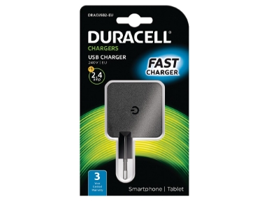 DRACUSB2-EU Duracell 2.4A USB Phone/Tablet Charger