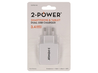 EUP0014W 1A+2.4A Dual USB Phone/Tablet Charger