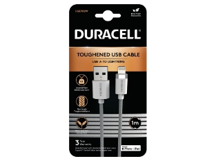 Slika USB7012W Duracell 1M USB-A to Lightning Braided