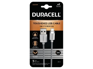 Slika USB7013W Duracell 1M USB-A to Micro USB Braided