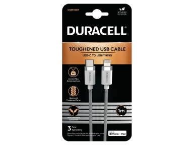 USB9012W Duracell 1M USB-C to Lightning Braided