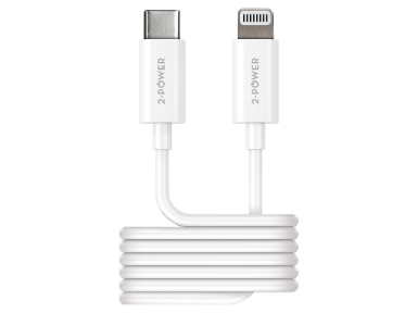 2PUC1M03W 2-Power 1M USB-C to Lightning USB Cable