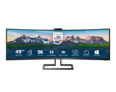 Philips 499P9H Brilliance 49" VA Dual Quad HD USB-C ukrivljen poslovni monitor s spletno kamero