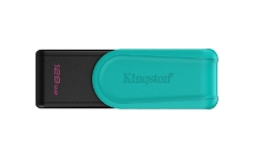 Slika USB disk Kingston 128GB DT Exodia S, 3.2 Gen1, črn/turkizen, z vrtljivim pokrovčkom