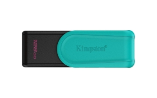 Slika USB disk Kingston 128GB DT Exodia S, 3.2 Gen1, črn/turkizen, z vrtljivim pokrovčkom