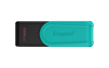 USB disk Kingston 128GB DT Exodia S, 3.2 Gen1, črn/turkizen, z vrtljivim pokrovčkom