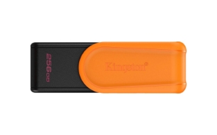 Slika USB disk Kingston 256GB DT Exodia S, 3.2 Gen1, črn/oranžen, z vrtljivim pokrovčkom
