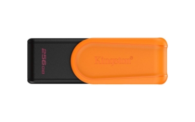 USB disk Kingston 256GB DT Exodia S, 3.2 Gen1, črn/oranžen, z vrtljivim pokrovčkom