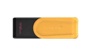 Slika USB disk Kingston 512GB DT Exodia S, 3.2 Gen1, črn/rumen, z vrtljivim pokrovčkom