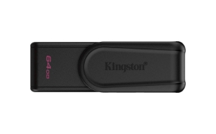 Slika USB disk Kingston 64GB DT Exodia S, 3.2 Gen1, črn, z vrtljivim pokrovčkom