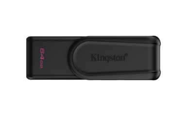USB disk Kingston 64GB DT Exodia S, 3.2 Gen1, črn, z vrtljivim pokrovčkom