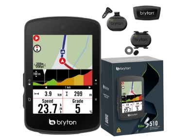 Bryton Rider S510 T USB-C kolesarski računalnik s senzorji HR, CAD, SPD (bundle)