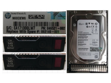 862140-001 SPS-DRV HDD 6TB 12G 7.2K LFF SAS MDL SC