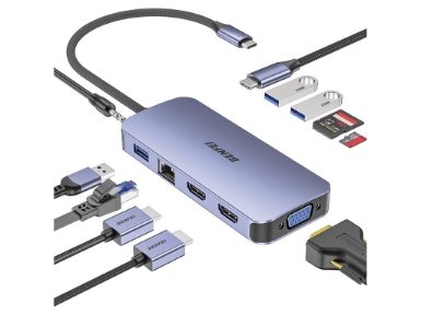000359GREY 100W USB-C 11-in-1 Hub Triple Display