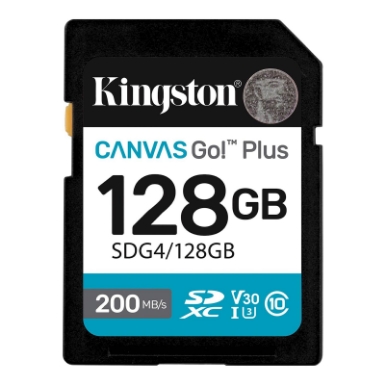 SDXC KINGSTON 128GB Canvas GO Plus, 200MB/s,  C10, UHS-I, U3, V30