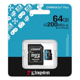 Slika SDXC KINGSTON 64GB Canvas GO Plus, 200MB/s,  C10, UHS-I, U3, V30