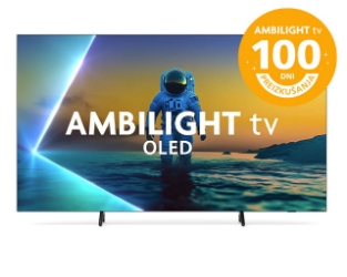Akcija Ambilight TV - Preizkušajte 100 dni! Philips 77OLED820 77” 4K OLED Ambilight televizor
