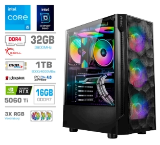 Slika Računalnik PCX Exton i5 14400KF/32GB/1TB/RTX5060Ti/RGB
