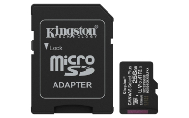 SDXC KINGSTON MICRO 256GB CANVAS SELECT Plus, 150MB/s , UHS-I, U1, V10, A1, adapter