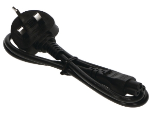 Slika PWR0004A-1M AC Mains Lead Cloverleaf UK 1M - Black