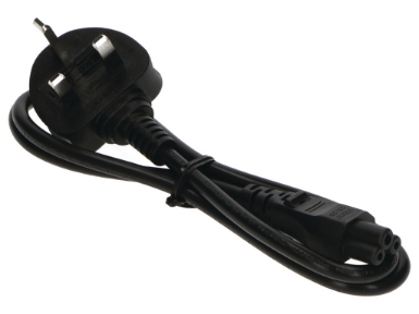 PWR0004A-1M AC Mains Lead Cloverleaf UK 1M - Black