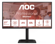 AOC Q27E4U 27" QHD IPS 120Hz monitor z USB vozliščem za produktivnost in pisarniško delo