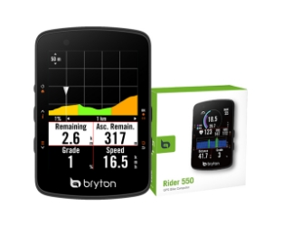 Kolesarski računalnik Bryton Rider 550 E z barvnim GPS zaslonom