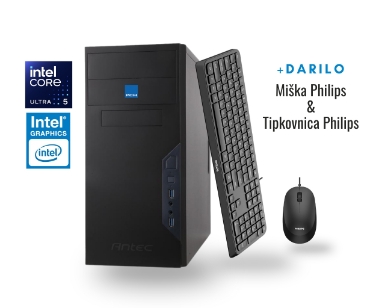Računalnik PCH PC-4562 U5 z Intel Core Ultra 5 + Darilo: Miška in Tipkovnica Philips