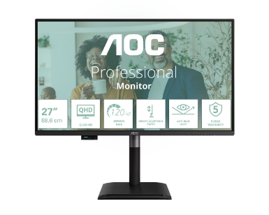 AOC Q27P4CV 27-palčni QHD IPS monitor sprednji pogled