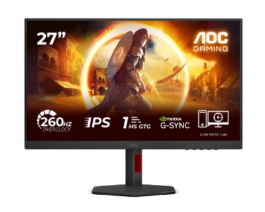 AOC 27G4ZR 27-palčni 240Hz / 260 Hz OC gaming monitor sprednji pogled