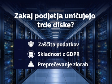 Uničenje trdih diskov - zadnji, a ključni korak pri zaščiti poslovnih podatkov 